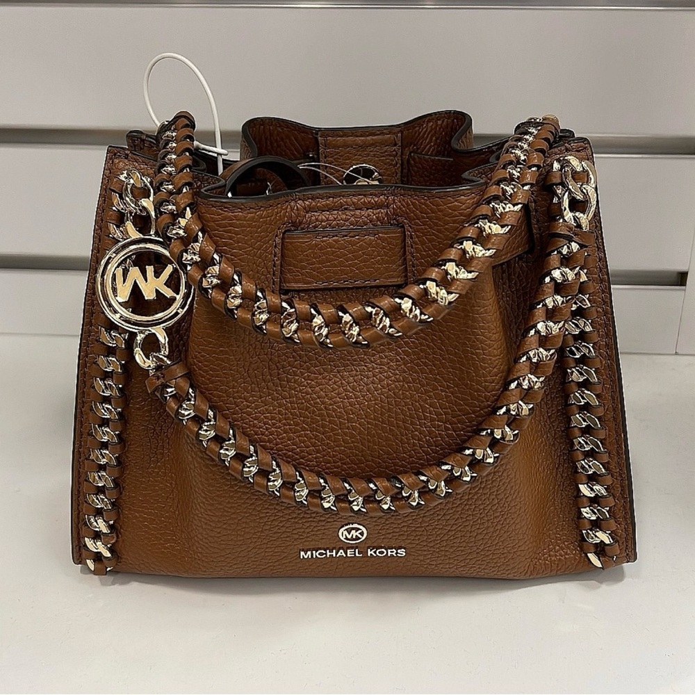 Michael Kors Mina Small Pebbled Leather Shoulder Bag